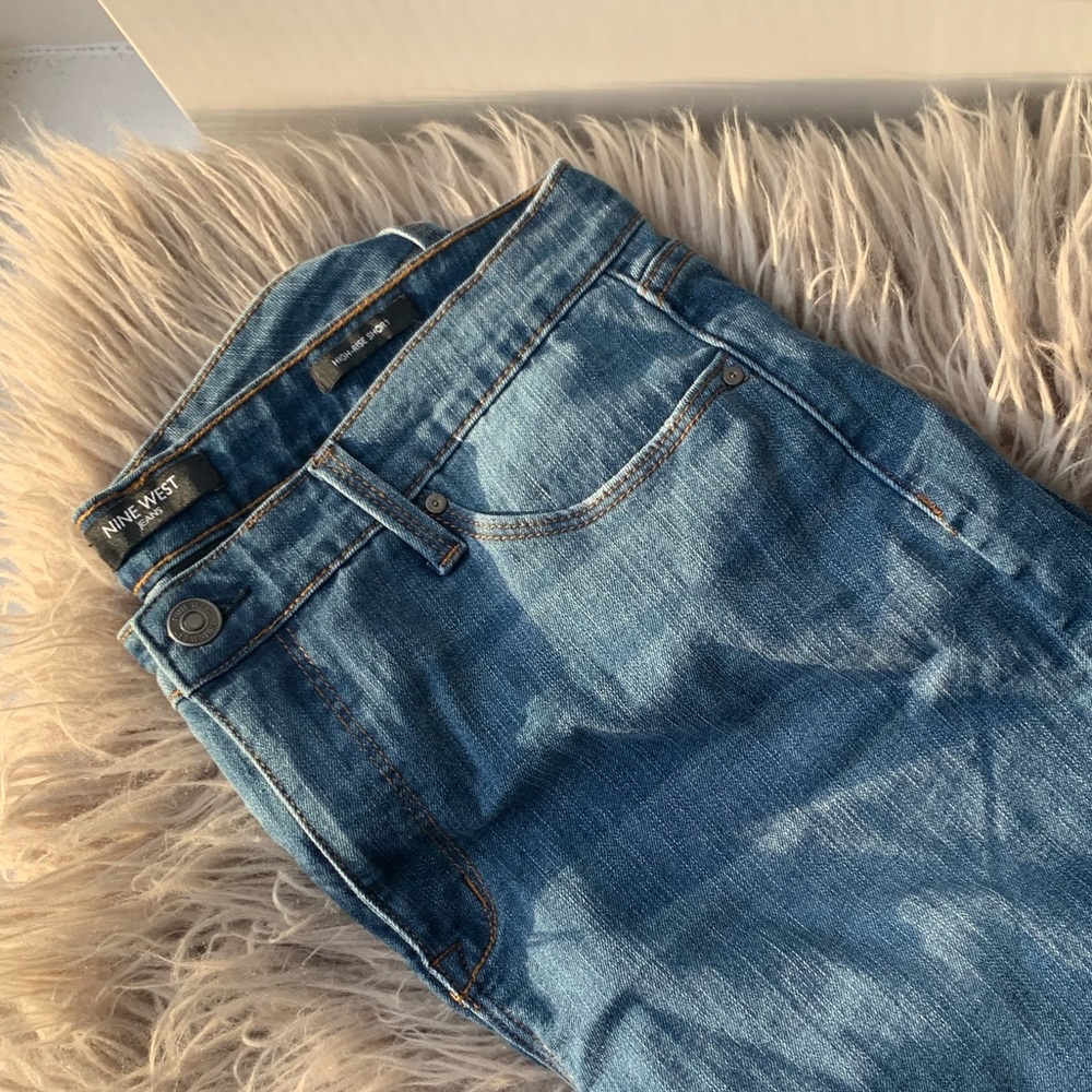 Nine West high rise denim shorts
